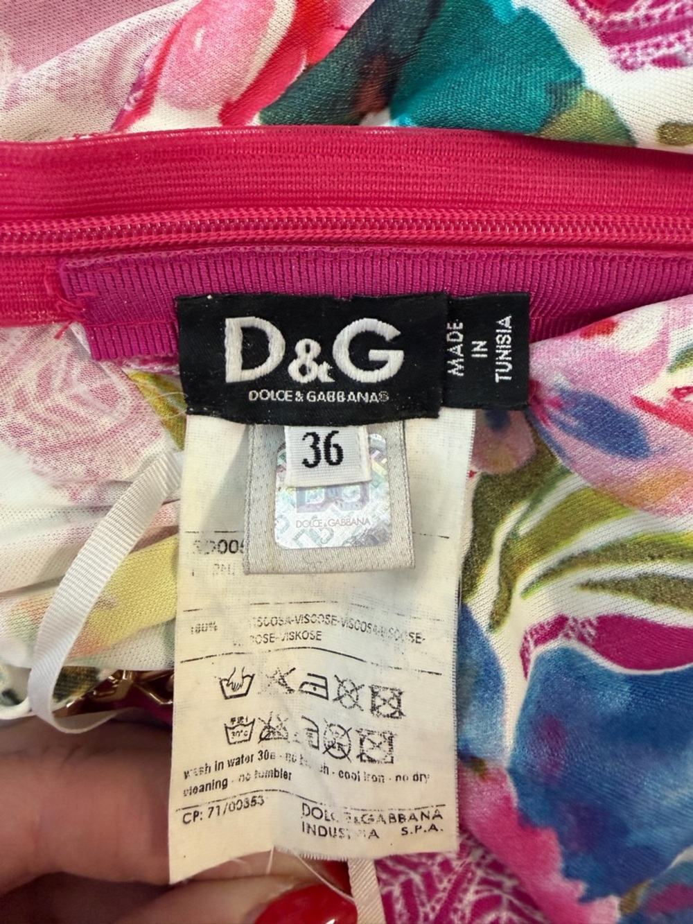 Vintage Dolce&Gabbana Dress with Draped Neckline and Chain Detail in the Back - Picture 5 of 5